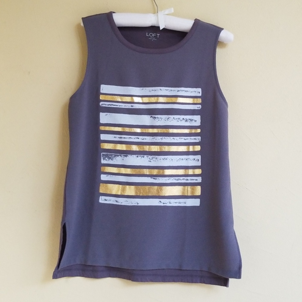 🚫SOLD🚫 Loft Grey & Metalic Tank Top
